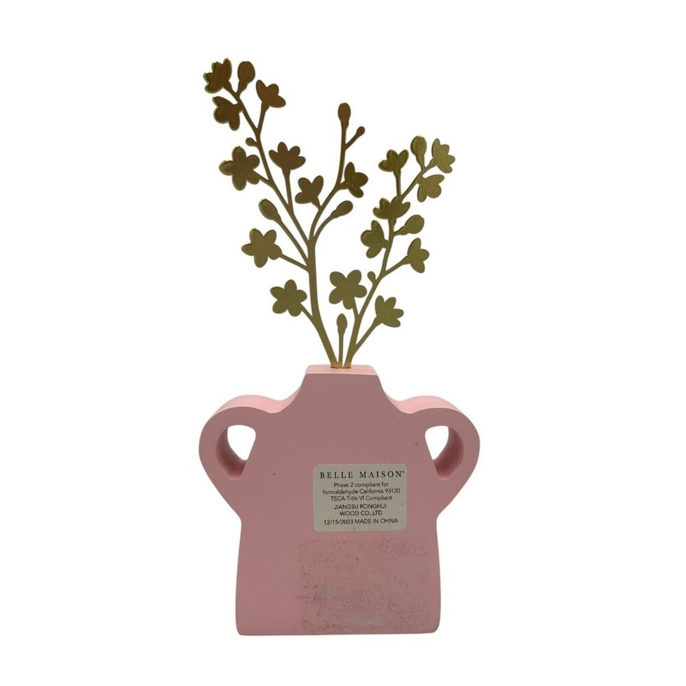 Belle Maison Wooden Decor Flower Pot With Metal Petals Pink Always My Mother - Picture 3 of 7